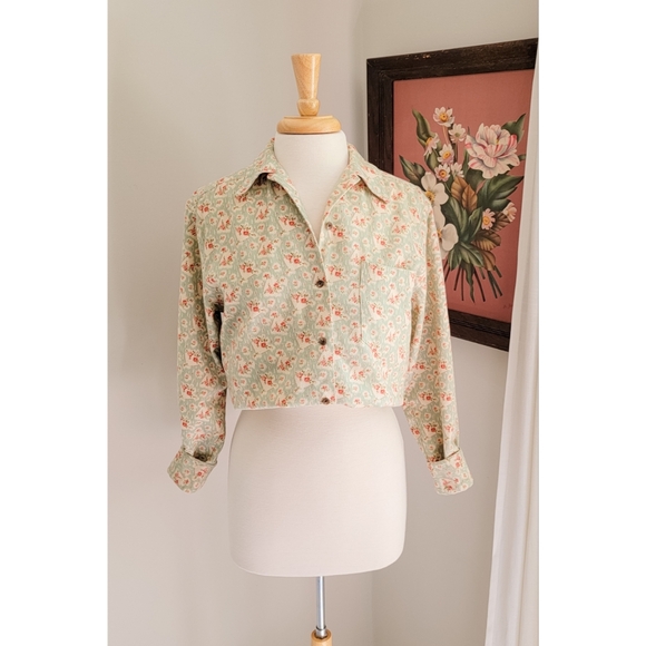 80s Ralph Lauren Floral 1980s Vintage Cotton Flannel Long Sleeve Button Down Top - Picture 12 of 14